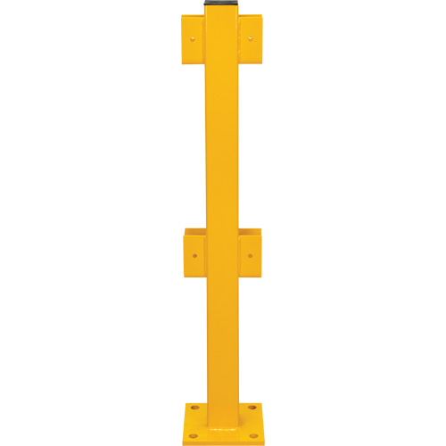 Poteau en ligne pour garde-corps l&eacute;gers, Acier, 42" h, Jaune s&eacute;curit&eacute; OSHA Waymarc Industries Inc