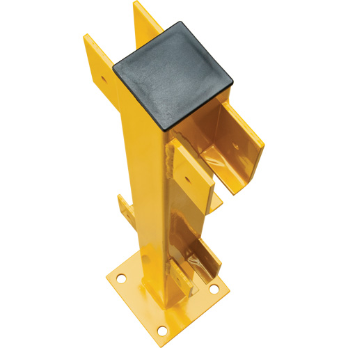 Poteau en ligne pour garde-corps l&eacute;gers, Acier, 42" h, Jaune s&eacute;curit&eacute; OSHA Waymarc Industries Inc