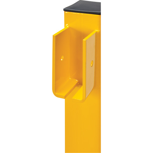 Poteau en ligne pour garde-corps l&eacute;gers, Acier, 42" h, Jaune s&eacute;curit&eacute; OSHA Waymarc Industries Inc