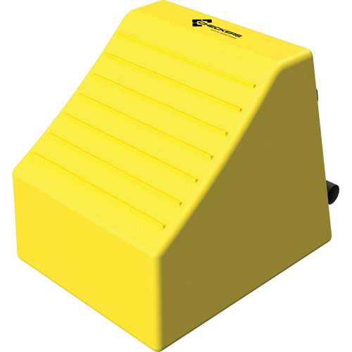Cale de roue ultra-robuste pour l'exploitation mini&egrave;re Checkers Safety, PEHD, Jaune, 14-1/2" la x 17-1/2" p x 16" h Waymarc Industries Inc