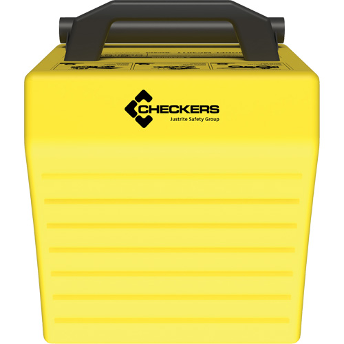 Cale de roue ultra-robuste pour l'exploitation mini&egrave;re Checkers Safety, PEHD, Jaune, 14-1/2" la x 17-1/2" p x 16" h Waymarc Industries Inc