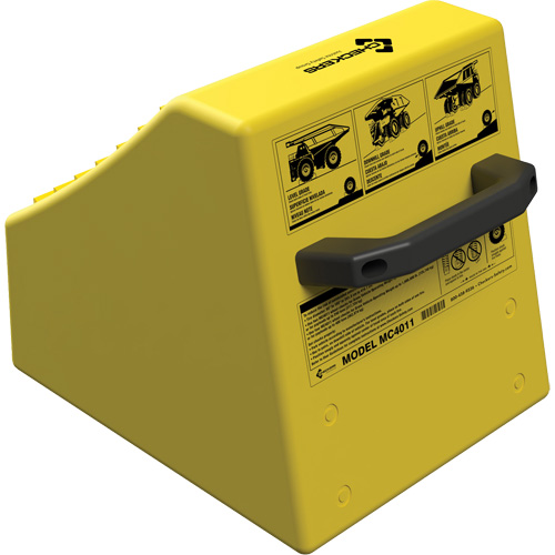 Cale de roue ultra-robuste pour l'exploitation mini&egrave;re Checkers Safety sans support, PEHD, Jaune, 14-1/2" la x 17-1/2" p x 16" h Waymarc Industries Inc