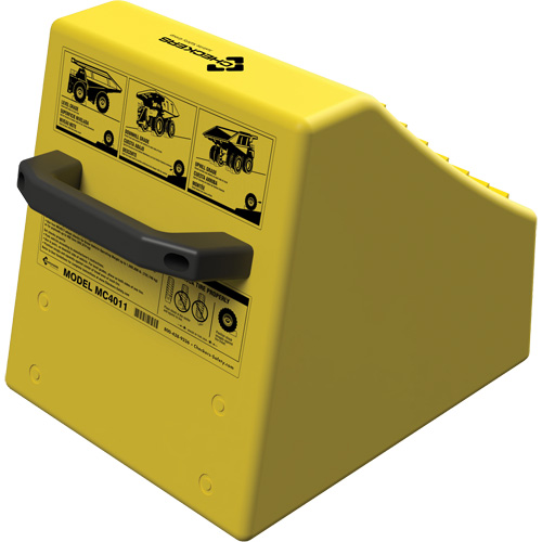Cale de roue ultra-robuste pour l'exploitation mini&egrave;re Checkers Safety sans support, PEHD, Jaune, 14-1/2" la x 17-1/2" p x 16" h Waymarc Industries Inc