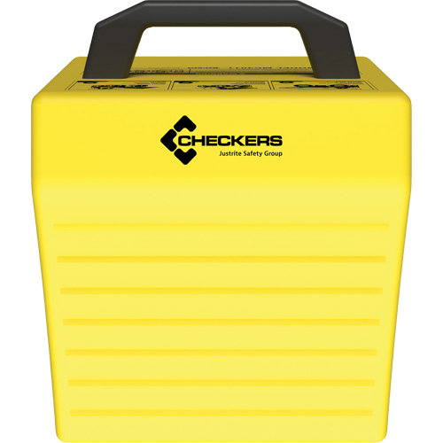 Cale de roue ultra-robuste pour l'exploitation mini&egrave;re Checkers Safety sans support, PEHD, Jaune, 14-1/2" la x 17-1/2" p x 16" h Waymarc Industries Inc
