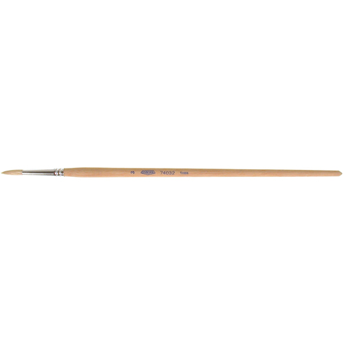 Pinceau de forme ronde en soies blanches pures pour marquage, Largeur de la brosse de 3/16", Soie blanche, Manche &agrave; Bois Waymarc Industries Inc