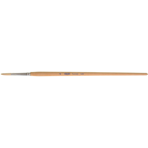Pinceau de forme ronde en soies blanches pures pour marquage, Largeur de la brosse de 7/32", Soie blanche, Manche &agrave; Bois Waymarc Industries Inc