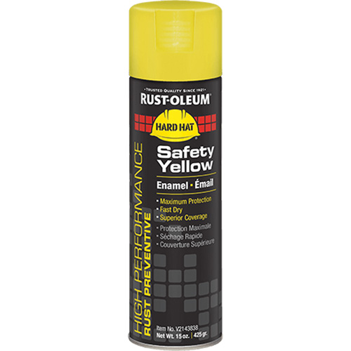 Peinture-&eacute;mail en a&eacute;rosol syst&egrave;me V2100, Jaune s&eacute;curit&eacute; OSHA, Brillant, 15 oz, Canette a&eacute;rosol Waymarc Industries Inc