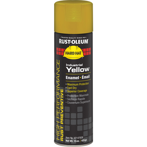 Peinture-&eacute;mail en a&eacute;rosol syst&egrave;me V2100, Jaune industriel, Brillant, 15 oz, Canette a&eacute;rosol Waymarc Industries Inc
