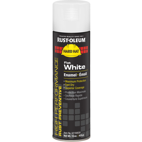 V2100 System Enamel Spray Paint, Flat White, Flat Finish, 15 oz., Aerosol Can Waymarc Industries Inc