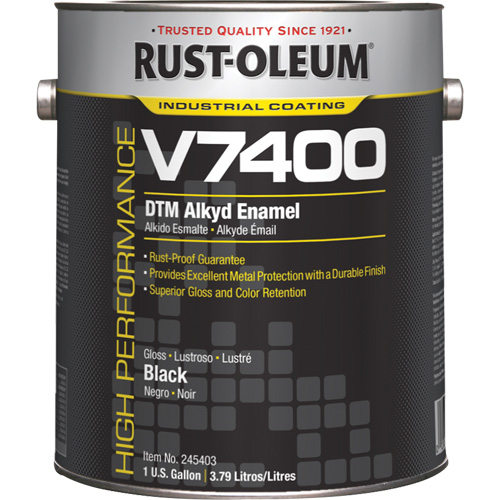 Peinture d&eacute;mail DMT alkyde V7400 System 340 &agrave; haut rendement, Noir, Tr&egrave;s brillant, Gallon Waymarc Industries Inc