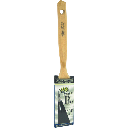 Crown Pro Straight Paint Brush, Bristle, Wood Handle, 1-1/2" Width Waymarc Industries Inc