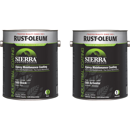 Sierra S60 Water-Based Epoxy Maintenance Coating Kit, Gallon, Black Waymarc Industries Inc