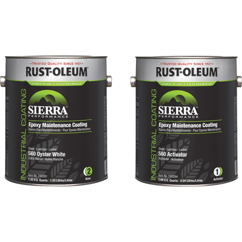 Sierra S60 Water-Based Epoxy Maintenance Coating Kit, Gallon, White Waymarc Industries Inc