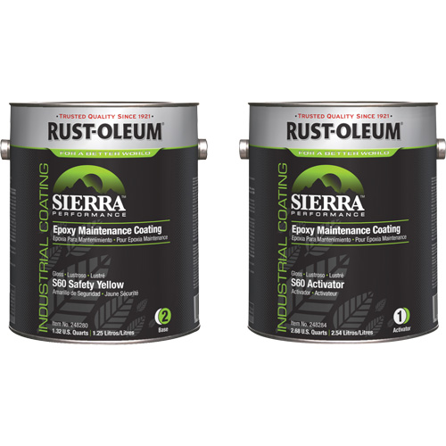 Trousse de rev&ecirc;tement dentretien &eacute;poxydique &agrave; base deau Sierra S60, Gallon, Jaune Waymarc Industries Inc