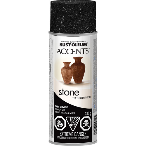 Peinture en a&eacute;rosol &agrave; effet de pierre Accents, Canette a&eacute;rosol, Granit noir Waymarc Industries Inc