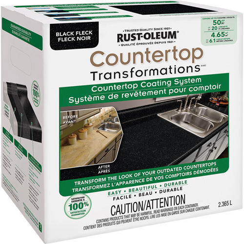 Countertop Transformations&reg; Fleck Countertop Coating System, 2.37 L, Kit, Black Fleck Waymarc Industries Inc