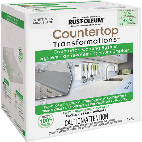 Syst&egrave;me de rev&ecirc;tement au mica pour comptoir Countertop Transformations, 1,42 L, Trousse, Mica blanc Waymarc Industries Inc