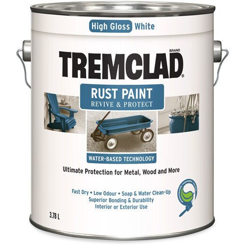 Tremclad&reg; Water-Based Rust Paint, 3.78 L, Gallon, White Waymarc Industries Inc