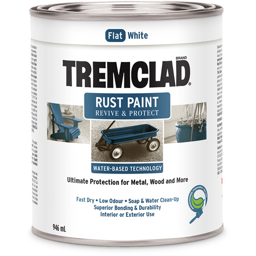 Tremclad&reg; Water-Based Rust Paint, 946 ml, Can, White Waymarc Industries Inc