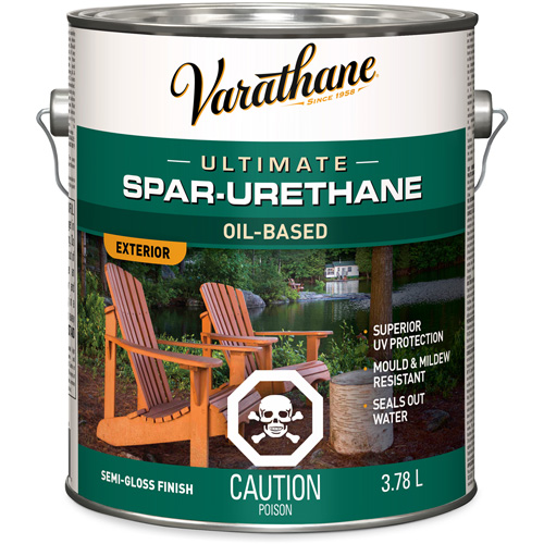 Varathane&reg; Diamond Outdoor Wood Finish, 3.78 L, Clear, Semi-Gloss Waymarc Industries Inc