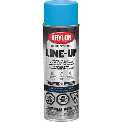 Industrial LINE-UP Solvent-Based Pavement Striping Aerosol Paint, Blue, 18 oz., Aerosol Can Waymarc Industries Inc
