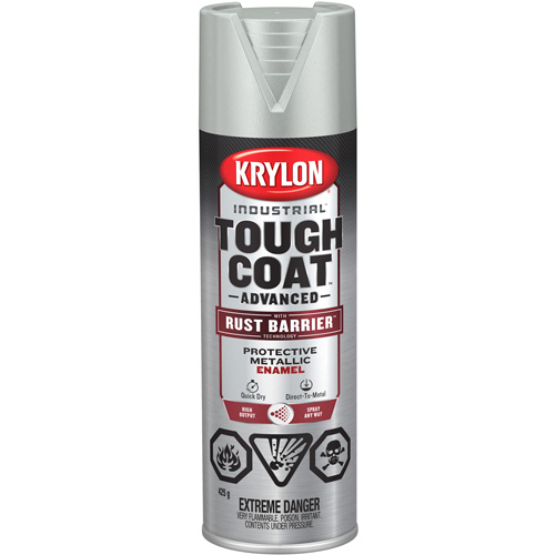 Tough Coat&reg; Advanced Paint with Rust Barrier Technology, Aluminum, Metallic, 425 g, Aerosol Can Waymarc Industries Inc