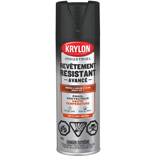 Industrial Tough Coat&reg; Advanced High Heat Paint, High-Heat Black, Flat Finish, 425 g, Aerosol Can Waymarc Industries Inc