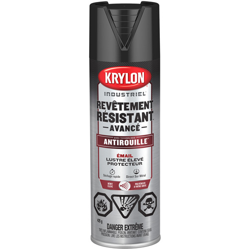 Peinture Tough Coat avec technologie Rust Barrier, Noir, Tr&egrave;s brillant, 425 g, Canette a&eacute;rosol Waymarc Industries Inc