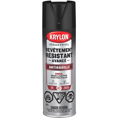 Tough Coat&reg; Advanced Paint with Rust Barrier Technology, Black, Semi-Gloss, 425 g, Aerosol Can Waymarc Industries Inc