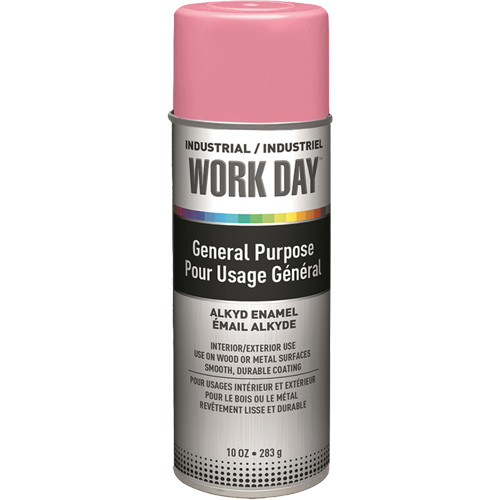 Industrial Work Day Paint, Pink, Gloss, 10 oz., Aerosol Can Waymarc Industries Inc
