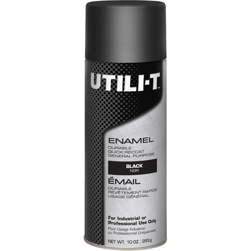 Peinture-&eacute;mail en a&eacute;rosol polyvalent UTILI-T, Noir, Brillant, 10 oz/283 g, Canette a&eacute;rosol Waymarc Industries Inc