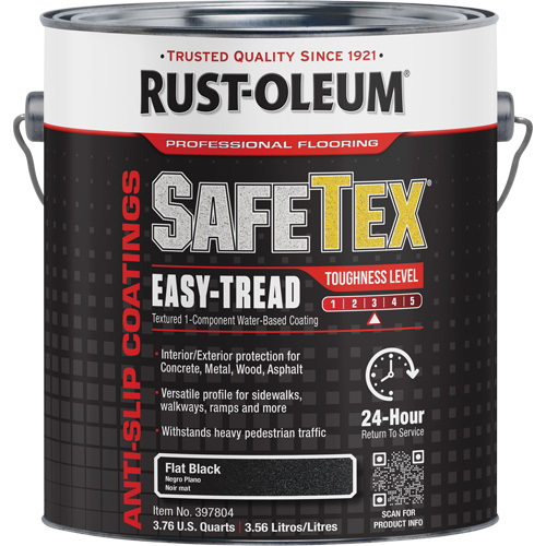 Rev&ecirc;tement d'acrylique SafeTex Easy-Tread, 1 gal., &agrave; l'eau, Plat/Textur&eacute;, Noir Waymarc Industries Inc