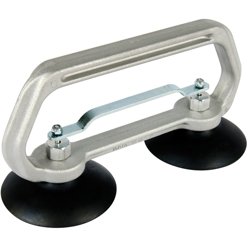 Vacuum Cups - Heavy-Duty Double Cup, 50 lbs. Capacity, 4", Pull-bar, 10" Handle Length Waymarc Industries Inc