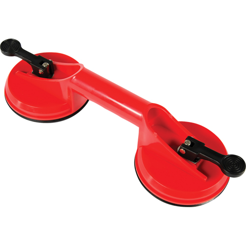 Manually Operated Hand Vacuum Cups - Double Handcup, 66 lbs. Capacity, 4-5/8", Lever, 13" Handle Length Waymarc Industries Inc