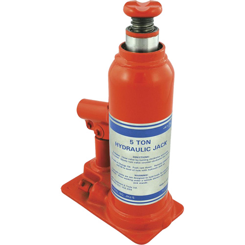 JHJ-5 Super Heavy-Duty Bottle Jack, 5 Ton(s), 15-3/8" Raised Height Waymarc Industries Inc