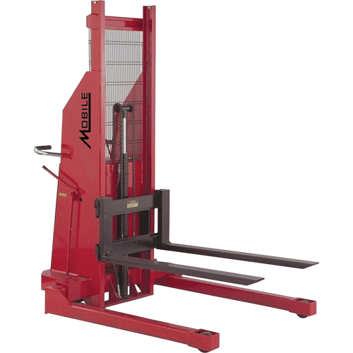 Hydraulic Stacker, Electric Operated, 1500 lbs. Capacity, 80" Max Lift Waymarc Industries Inc