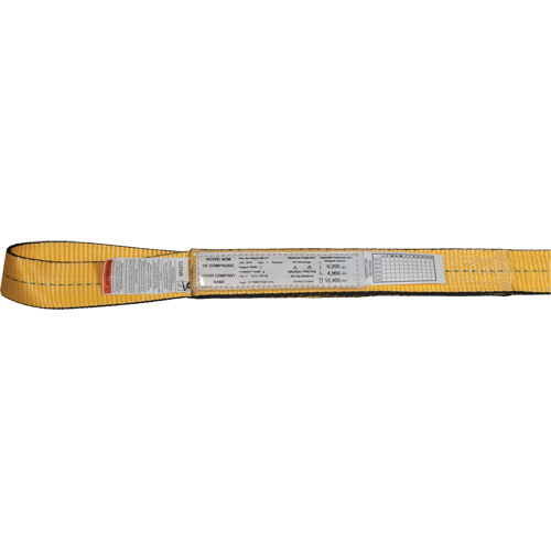 &eacute;lingues de levage en nylon, Pli Double, Oeillet double, Type 3, 1" la x 3' lo, Limite de charge verticale 3100 lb Waymarc Industries Inc
