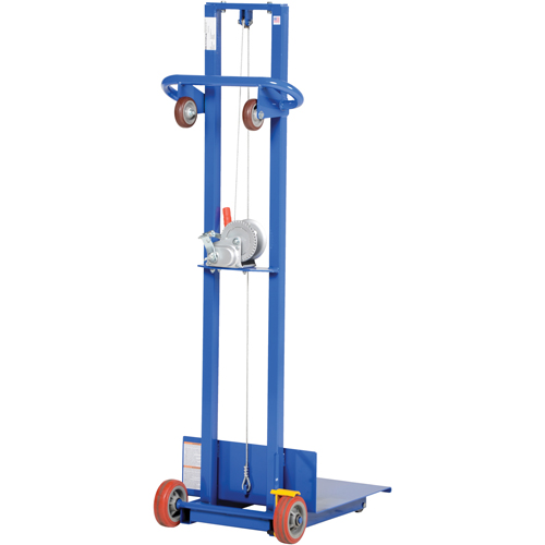 Platform Lift Stacker, Hand Winch Operated, 400 lbs. Capacity, 58" Max Lift Waymarc Industries Inc