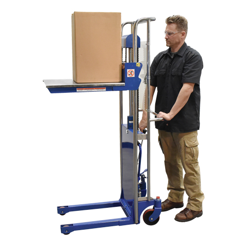 Hefti-Lift Load Stacker, Foot Pump Operated, 880 lbs. Capacity, 59" Max Lift Waymarc Industries Inc