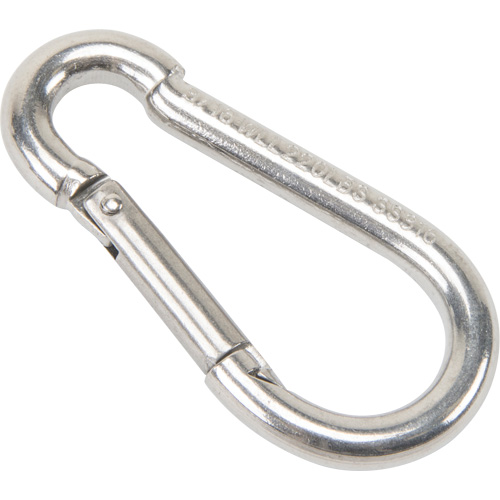Stainless Steel Snap Hook, 220 lbs (0.11 tons) Working Load Limit, 3/16" Size, 5/16" Eye Waymarc Industries Inc