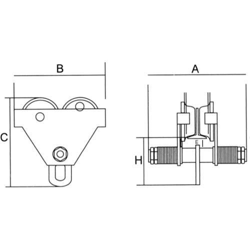 Adjustable Trolley with Safety Plates, 6000 lbs. (3 tons) Waymarc Industries Inc