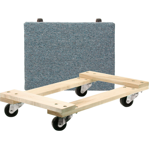 Wood Dollies - Medium-Duty, Polyolefin Wheels, 900 lbs. Capacity, 18" W x 24" D x 7" H Waymarc Industries Inc
