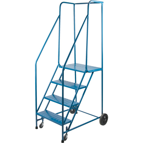 CSA-Certified Rolling Step Ladder, 4 Steps, 22" Step Width, 37" Platform Height, Steel Waymarc Industries Inc