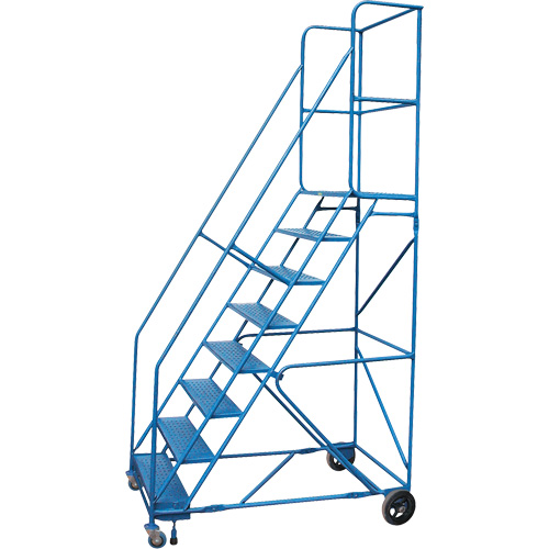 CSA-Certified Rolling Step Ladder with Locking Step, 8 Steps, 30" Step Width, 72" Platform Height, Steel Waymarc Industries Inc