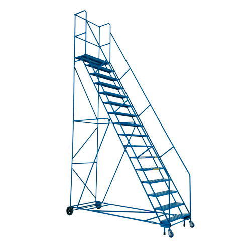 Escabeau roulant certifi&eacute; par la CSA avec pied verrouillable, 16 marches, Largeur de la marche 30", Hauteur de la plateforme 144", Acier Waymarc Industries Inc