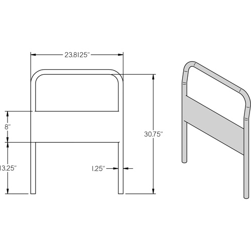 24" Chrome Handle for Platform Truck Waymarc Industries Inc