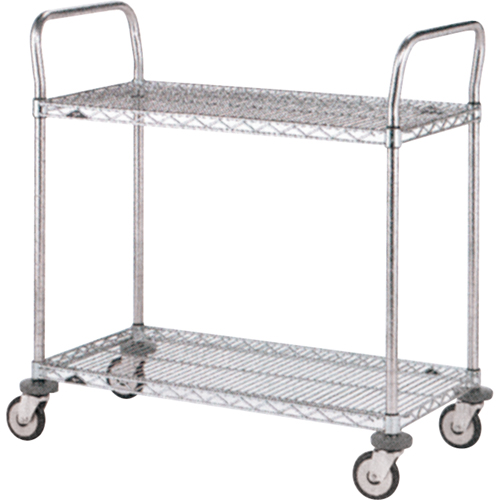 Standard-Duty Utility Carts, Stainless Steel, 24" x 39" x 24", 500 lbs. Capacity Waymarc Industries Inc