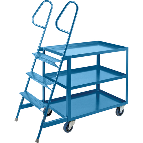 Stock Picking Carts, Steel, 24" W x 52" D, 3 Shelves, 1200 lbs. Capacity Waymarc Industries Inc