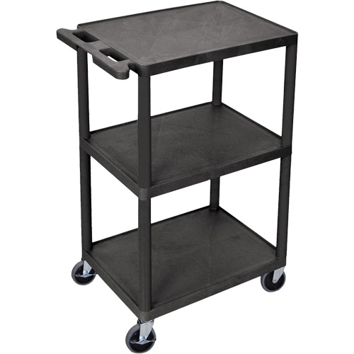 Utility Cart, 3 Tiers, 18" x 40" x 24", 400 lbs. Capacity Waymarc Industries Inc