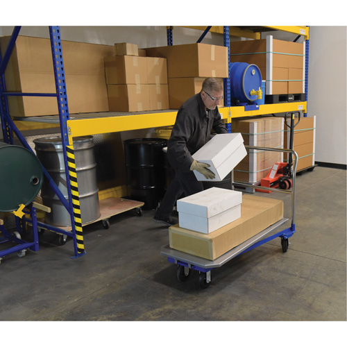 Platform Cart, 48" L x 24" W, 1500 lbs. Capacity, Mold-on Rubber Casters Waymarc Industries Inc